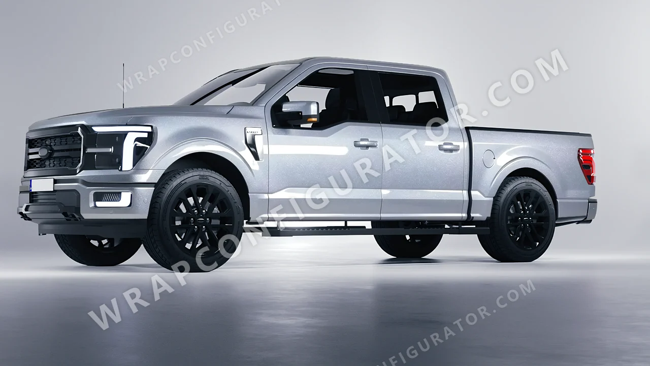 Grey Ford F-150 Lariat 2024 wrapped in Avery Dennison Quick Silver SW900-816-M