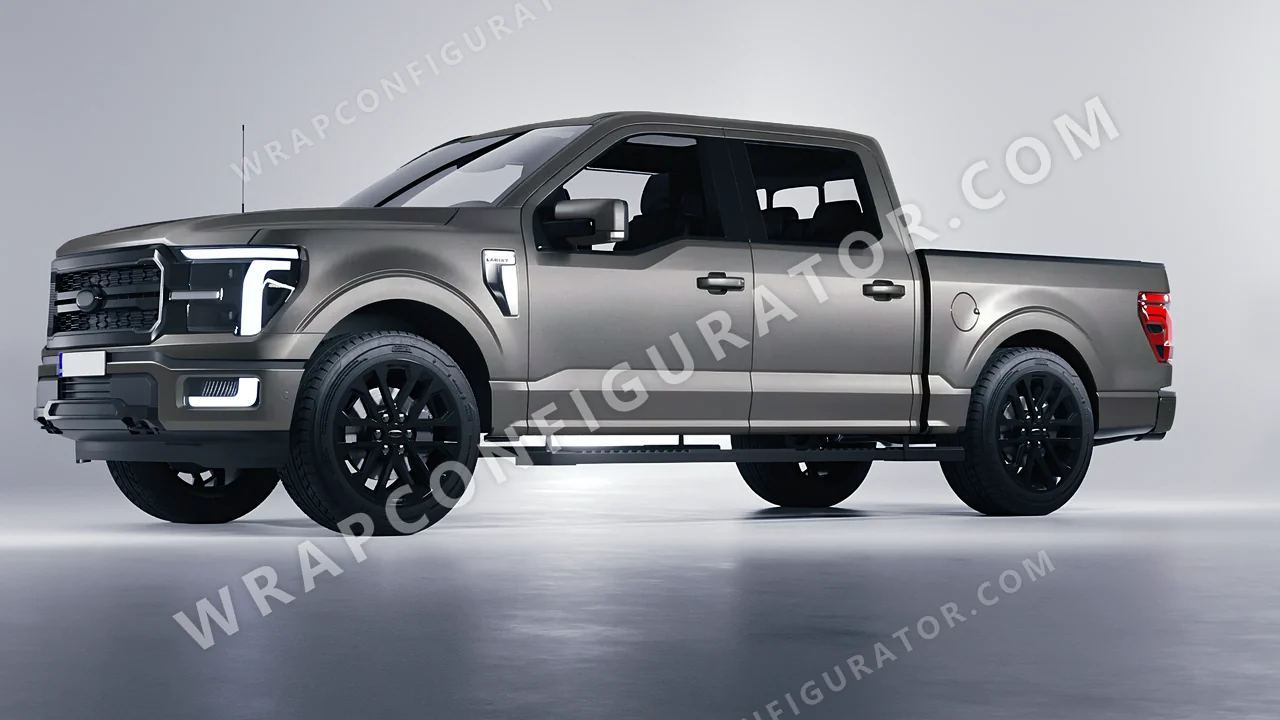 Grey Ford F-150 Lariat 2024 wrapped in Avery Dennison Spy Grey SW900-828-M
