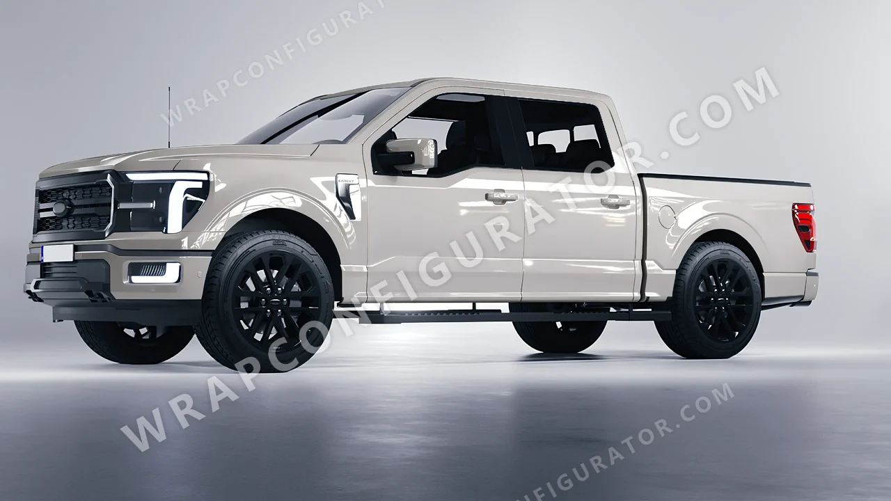 Grey Ford F-150 Lariat 2024 wrapped in Colourshield PPF by HyperPro Bright Gray HGF91-P
