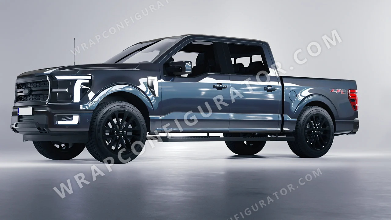 Grey Ford F-150 Lariat 2024 wrapped in Colourshield PPF by HyperPro Deep Gray HGF03-P
