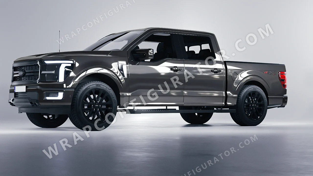 Grey Ford F-150 Lariat 2024 wrapped in Colourshield PPF by HyperPro Deep Gray HGF68-P