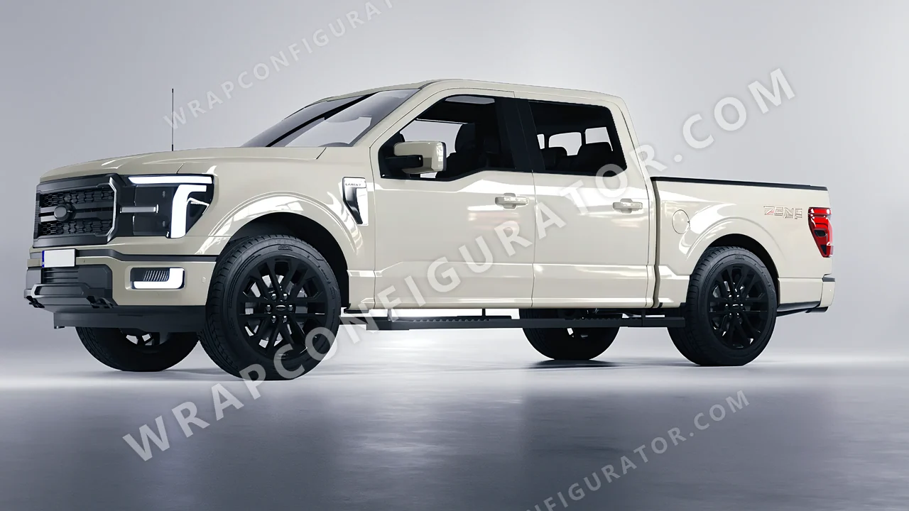 Grey Ford F-150 Lariat 2024 wrapped in Colourshield PPF by HyperPro Fog Gray HGF103-P