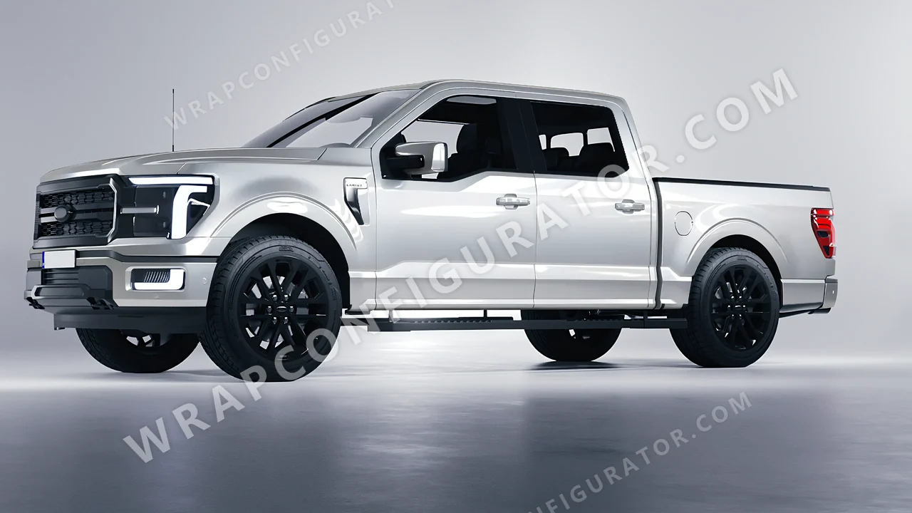 Grey Ford F-150 Lariat 2024 wrapped in Colourshield PPF by HyperPro GT Silver GAF09-P