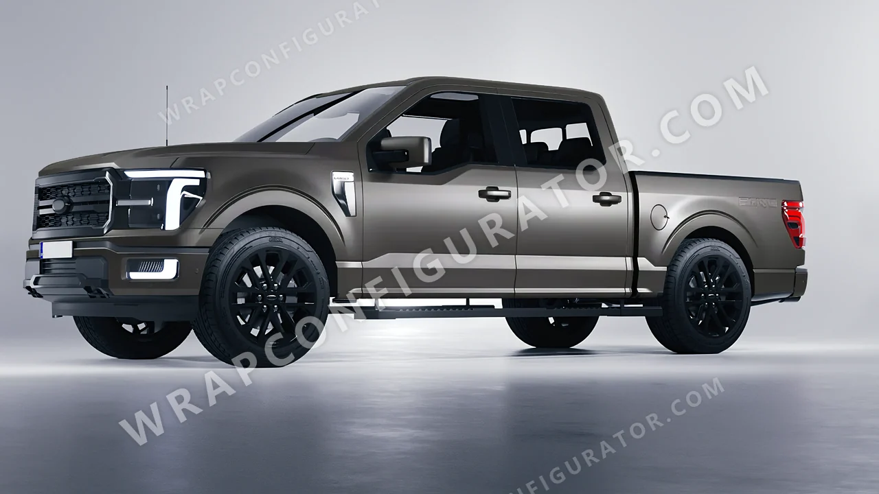 Grey Ford F-150 Lariat 2024 wrapped in Colourshield PPF by HyperPro Ink Gray SMF49-P