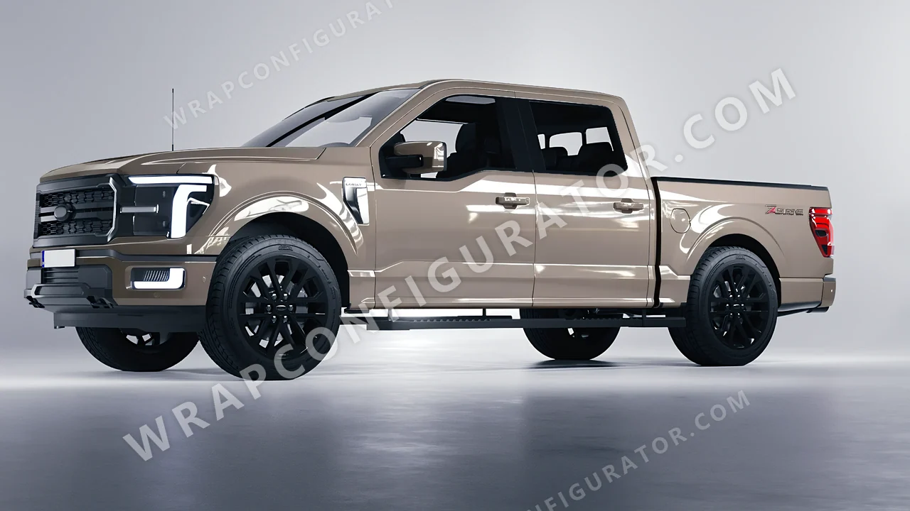 Grey Ford F-150 Lariat 2024 wrapped in Colourshield PPF by HyperPro Light Space Gray HGF34-P