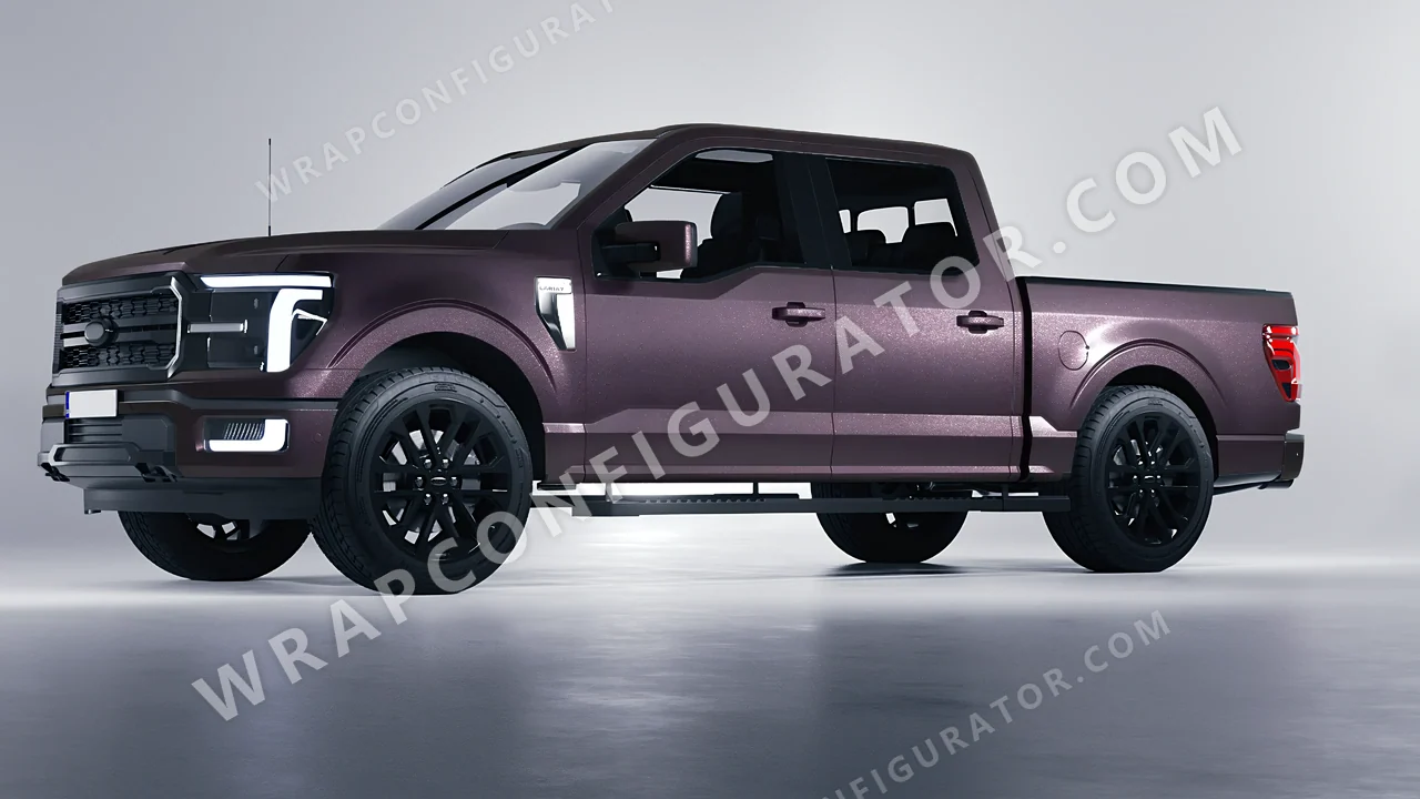 Grey Ford F-150 Lariat 2024 wrapped in Colourshield PPF by HyperPro Shadow Gray MF39-P