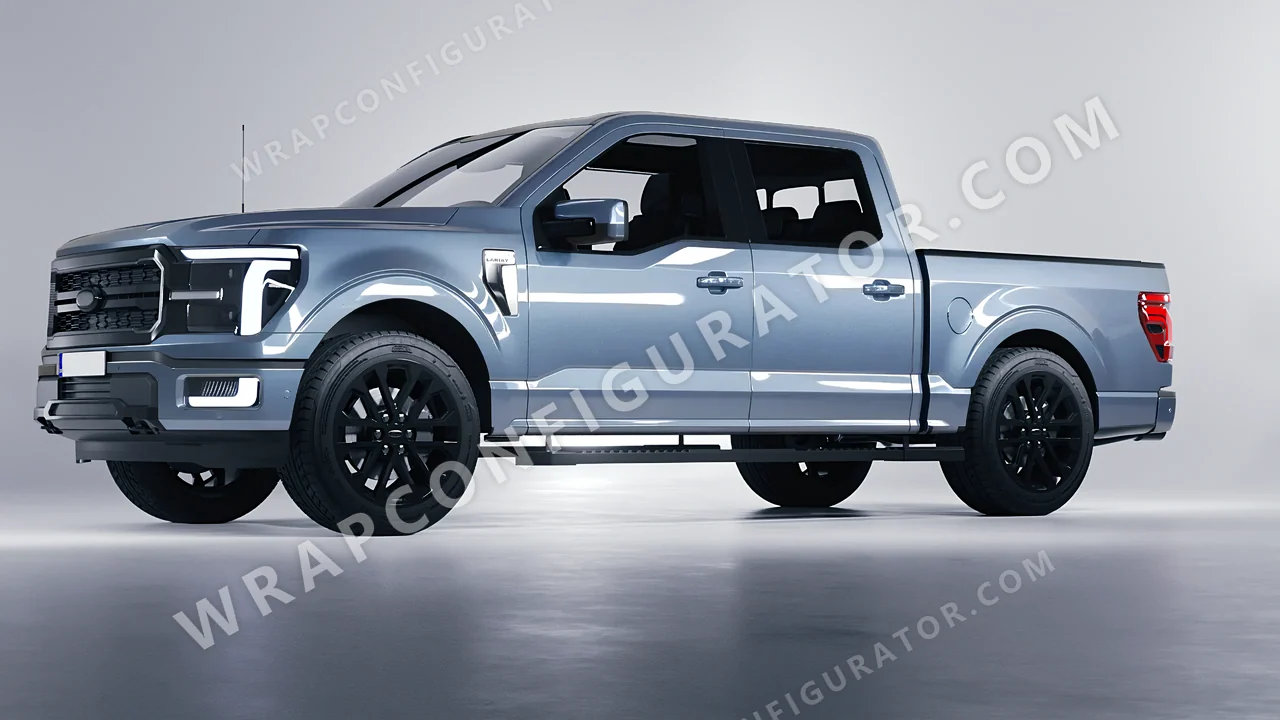 Grey Ford F-150 Lariat 2024 wrapped in Colourshield PPF by HyperPro Shark Gray GAF55-P