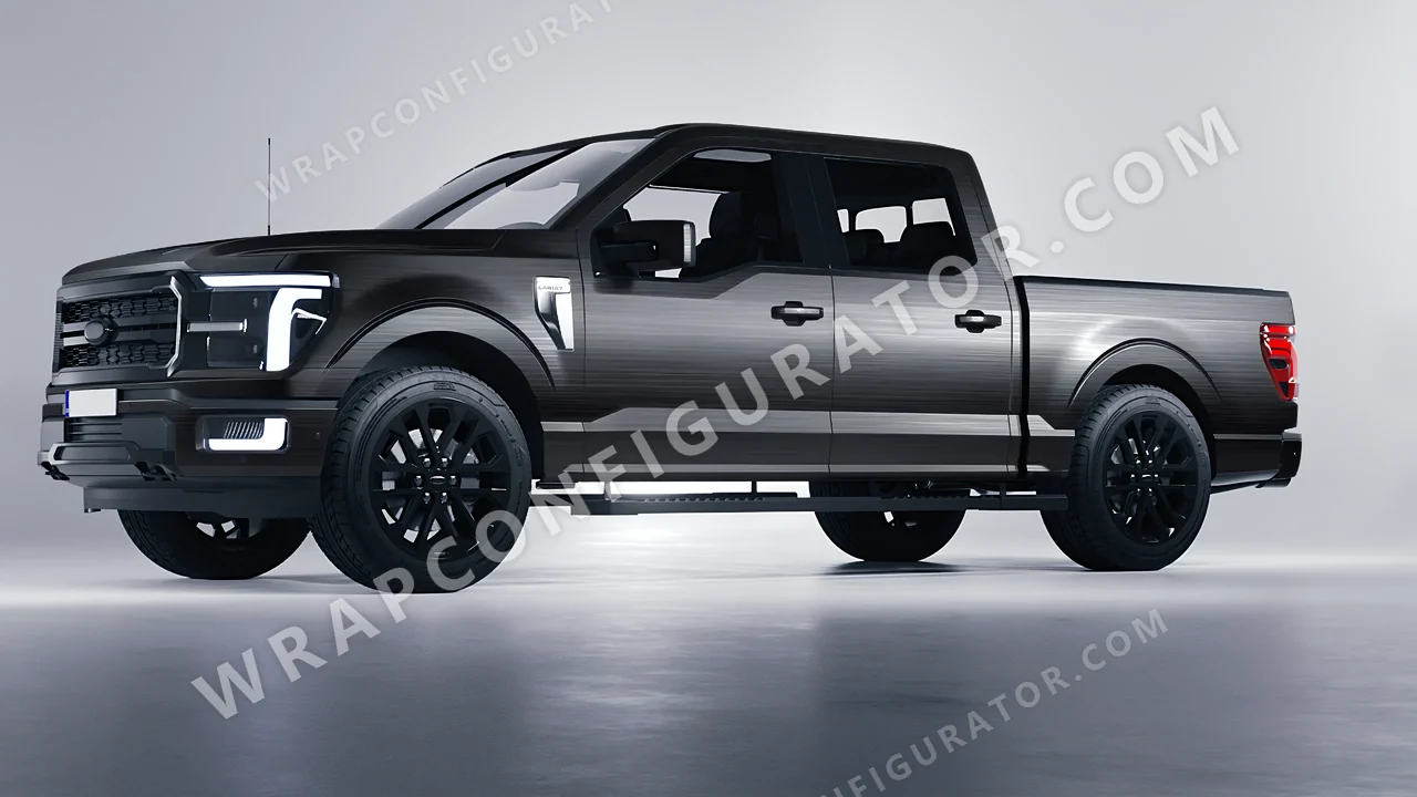 Grey Ford F-150 Lariat 2024 wrapped in Colourshield PPF by HyperPro Smoke Fade MBF04-P
