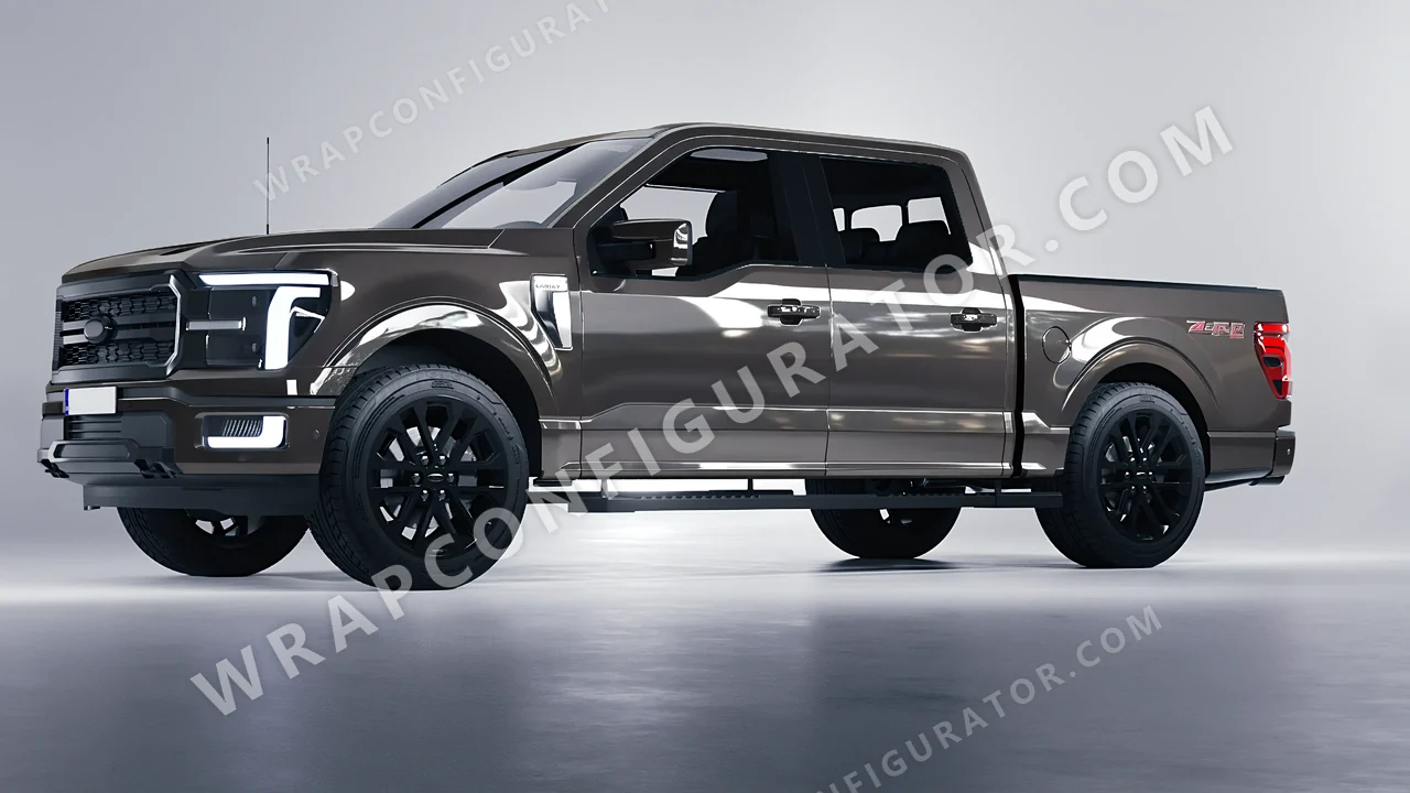 Grey Ford F-150 Lariat 2024 wrapped in Colourshield PPF by HyperPro Space Gray HGF05-P
