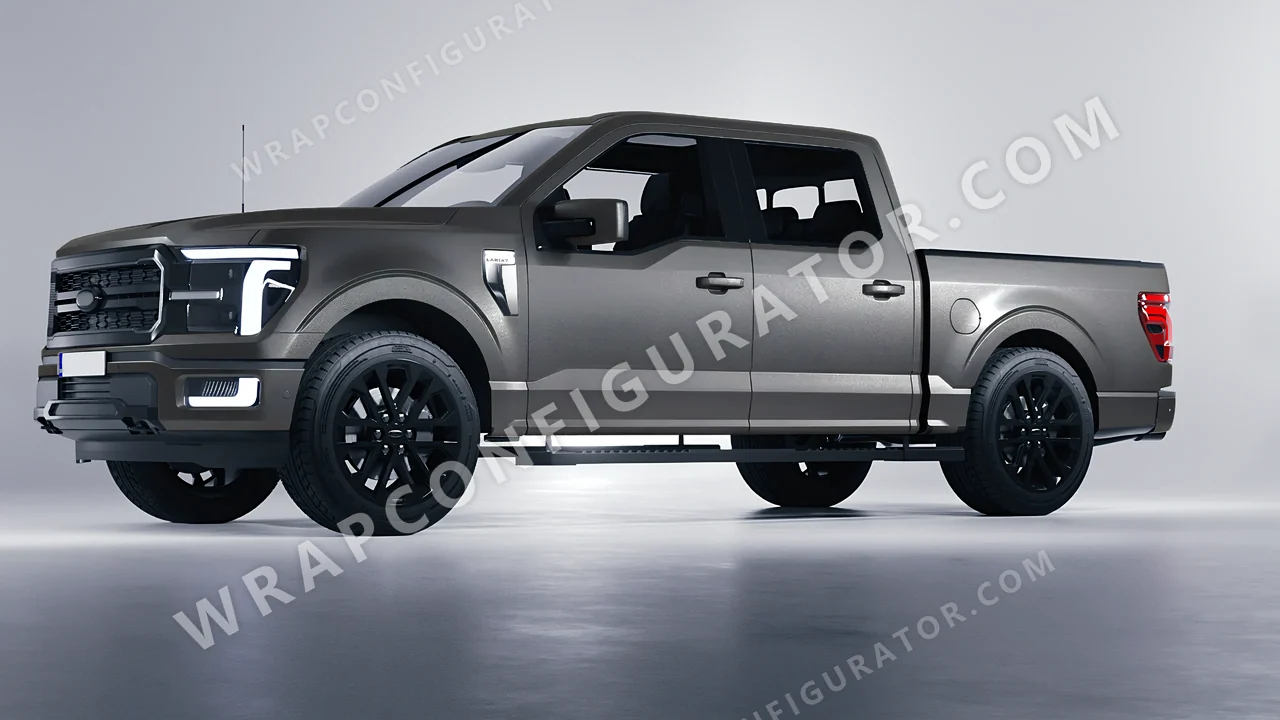 Grey Ford F-150 Lariat 2024 wrapped in Colourshield PPF by HyperPro Space Gray MF09-P