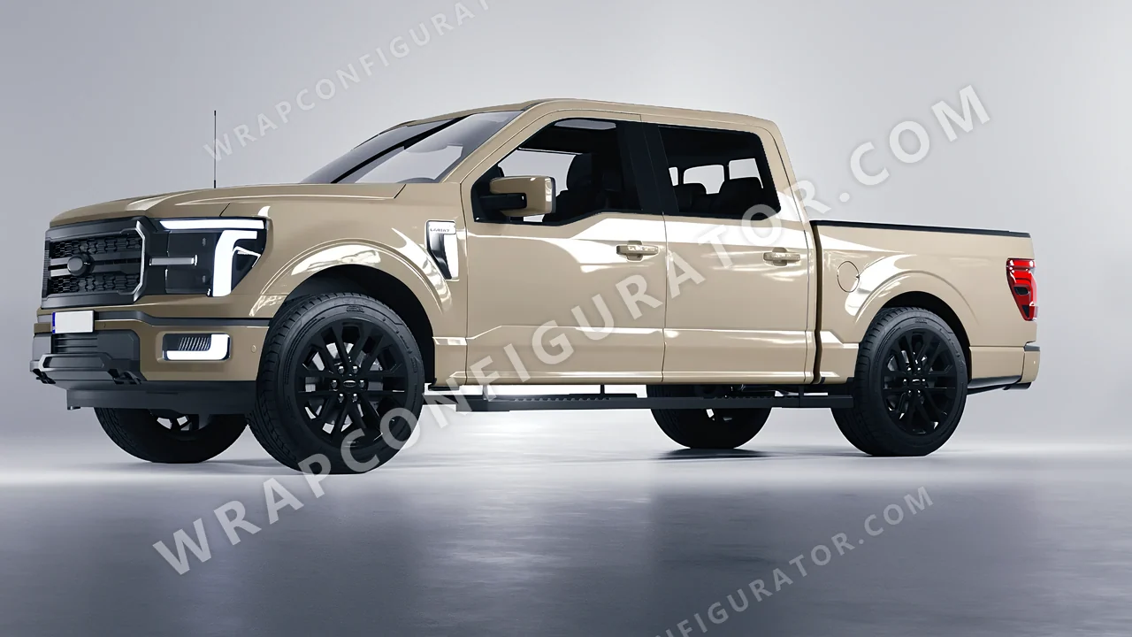 Grey Ford F-150 Lariat 2024 wrapped in Inozetek Dynamic PPF Cement Grey DPPF703