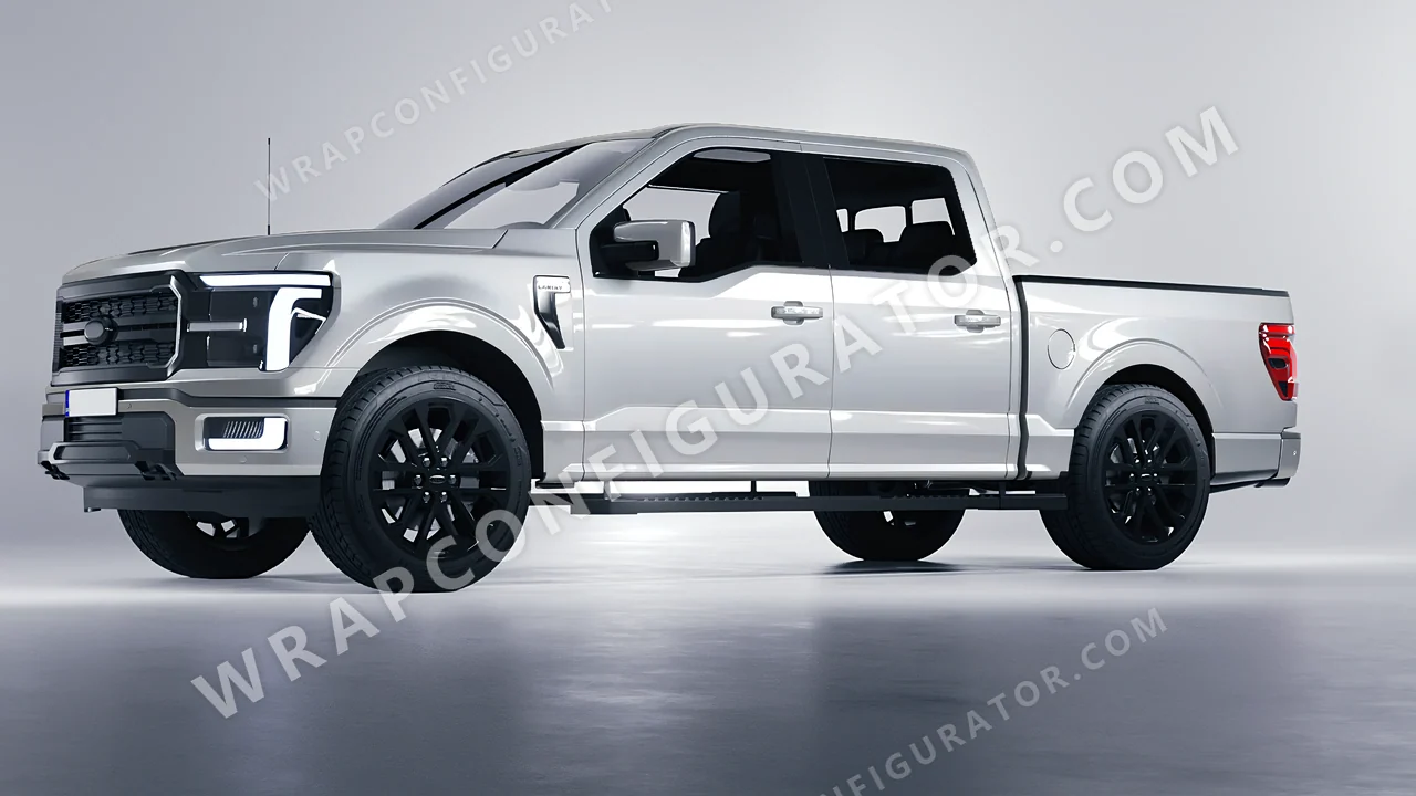 Grey Ford F-150 Lariat 2024 wrapped in Inozetek Dynamic PPF Dolphin Grey DPPF904