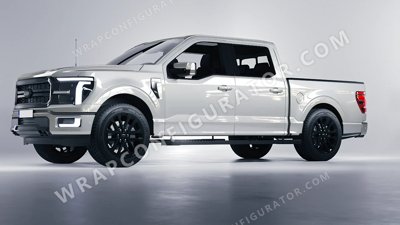 Grey Ford F-150 Lariat 2024 wrapped in Inozetek Dynamic PPF GT Silver DPPF709