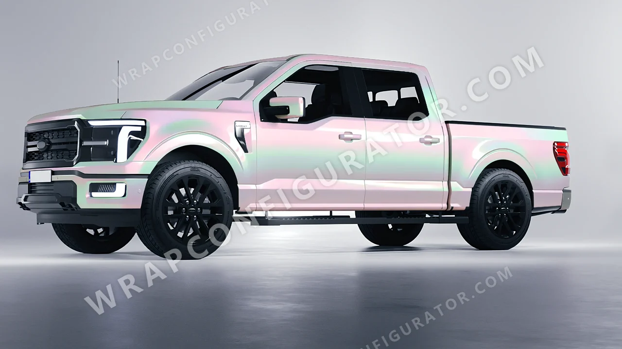 Grey Ford F-150 Lariat 2024 wrapped in Inozetek Dynamic PPF Redstone Grey DPPF716