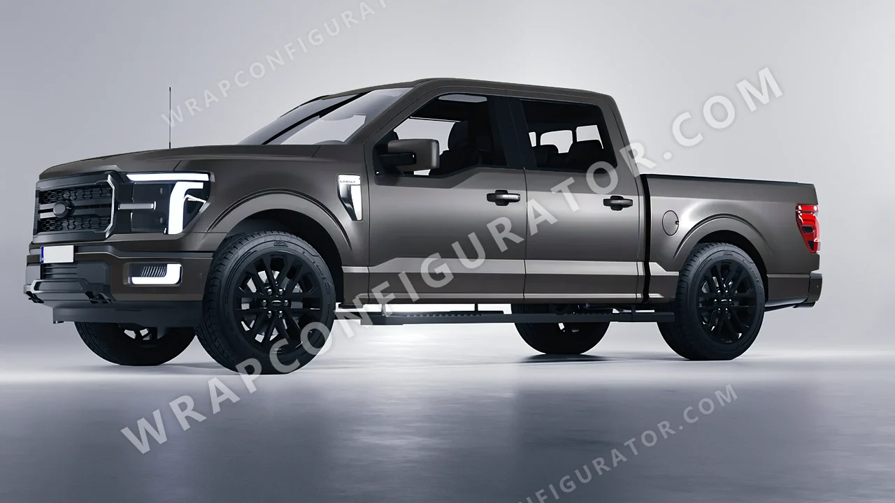 Grey Ford F-150 Lariat 2024 wrapped in Inozetek Dynamic PPF Rock Grey DPPF802