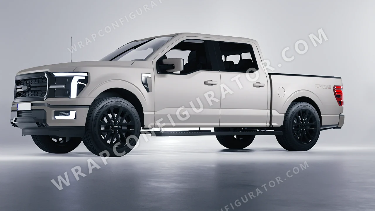 Grey Ford F-150 Lariat 2024 wrapped in Inozetek Dynamic PPF Shark Grey DPPF818