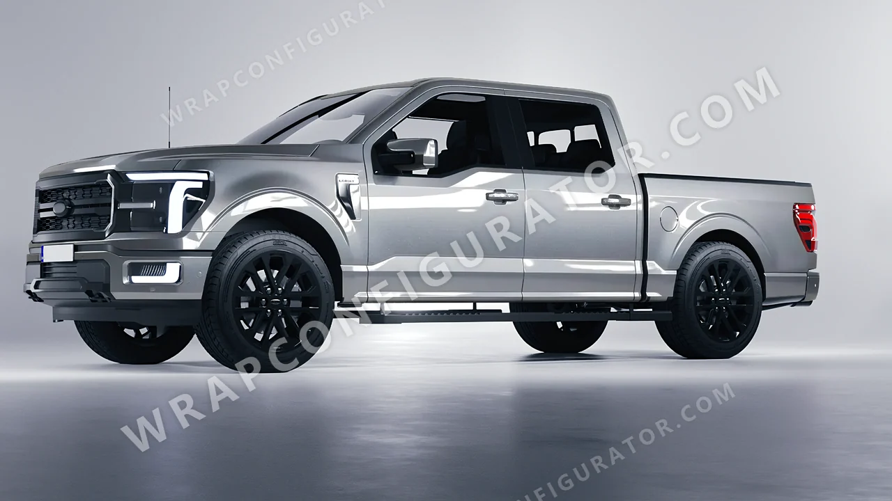 Grey Ford F-150 Lariat 2024 wrapped in Inozetek Dynamic PPF Silver Bullet DPPF912
