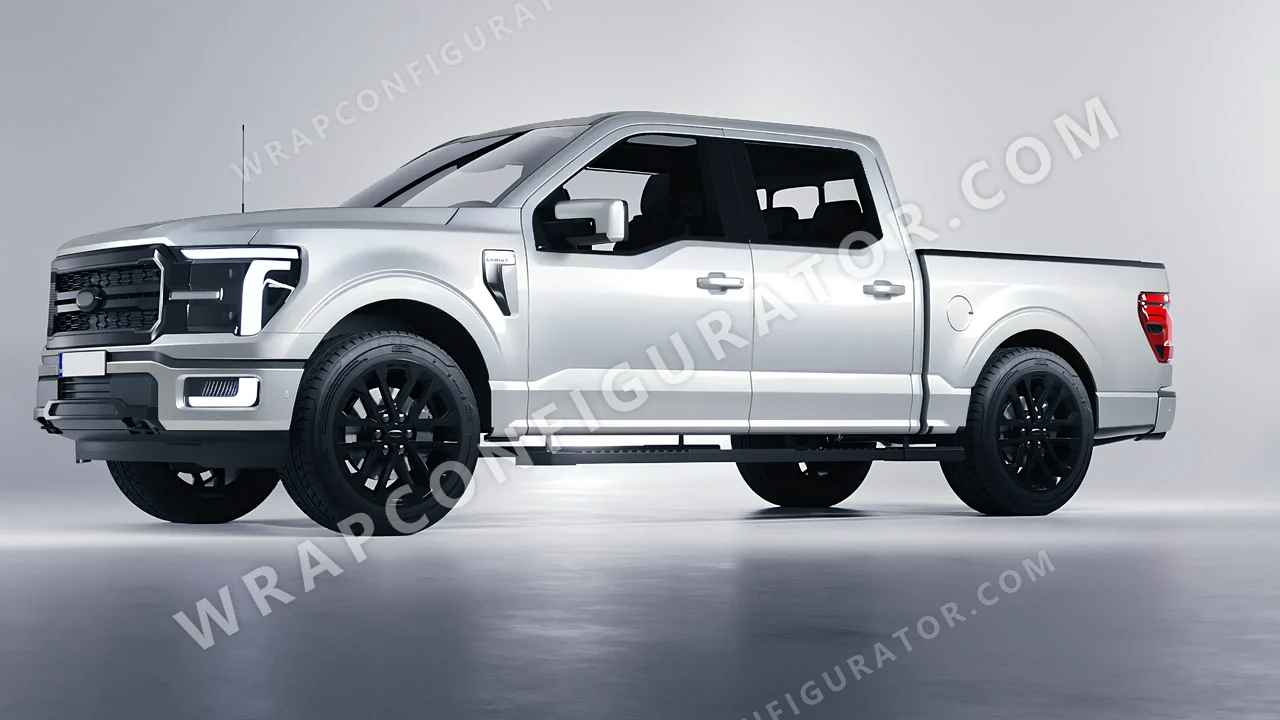 Grey Ford F-150 Lariat 2024 wrapped in Inozetek Dynamic PPF Silver DPPF803