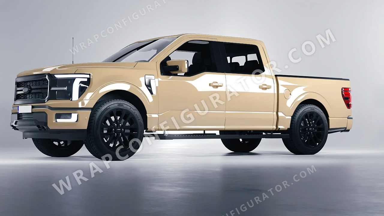 Grey Ford F-150 Lariat 2024 wrapped in KPMF Desert Storm K75457