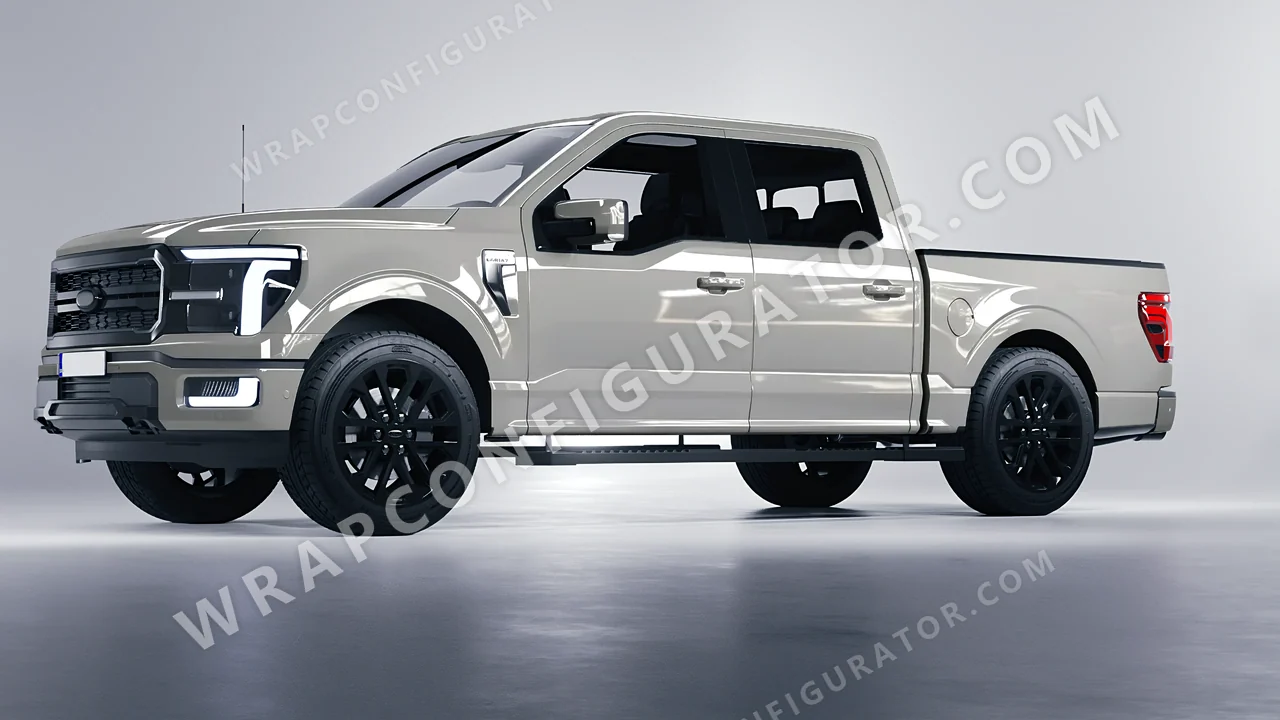 Grey Ford F-150 Lariat 2024 wrapped in KPMF Ominous Grey K75415