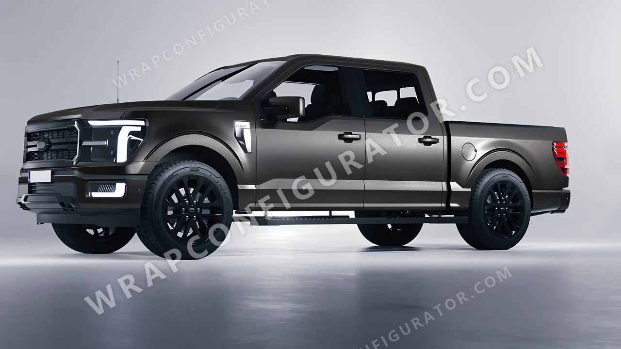 Grey Ford F-150 Lariat 2024 wrapped in ORACAL Anthracite 970RA-093M