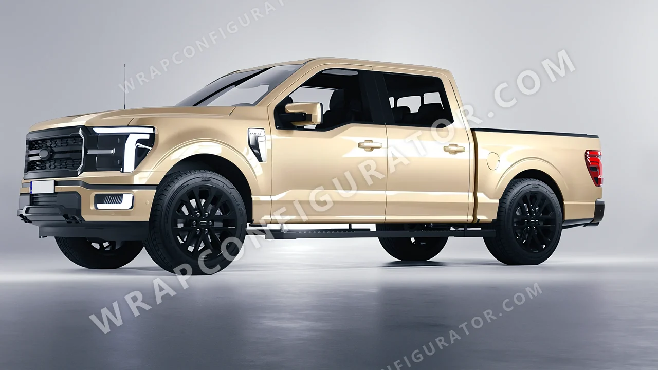 Grey Ford F-150 Lariat 2024 wrapped in ORACAL Brass 970RA-922G
