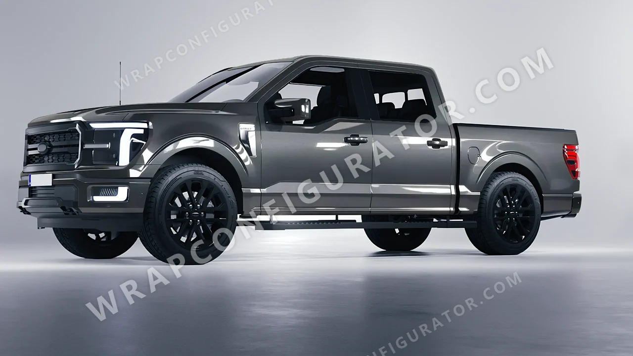 Grey Ford F-150 Lariat 2024 wrapped in ORACAL Graphite 970RA-932G