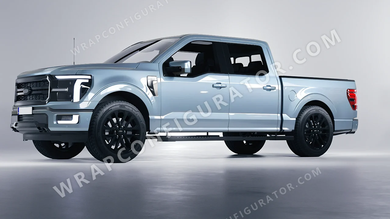 Grey Ford F-150 Lariat 2024 wrapped in ORACAL Millennium Grey 970RA-793G