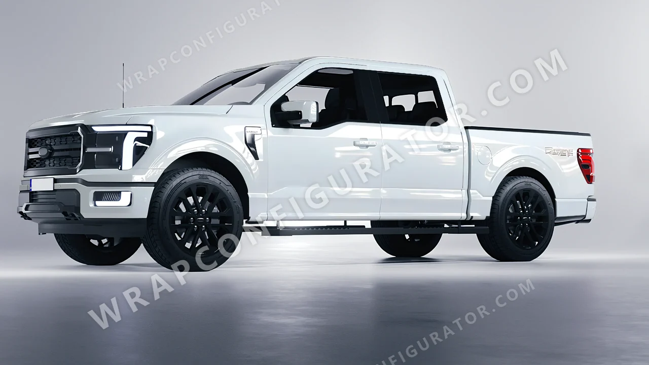 Grey Ford F-150 Lariat 2024 wrapped in ORACAL Stone Grey 970RA-711G