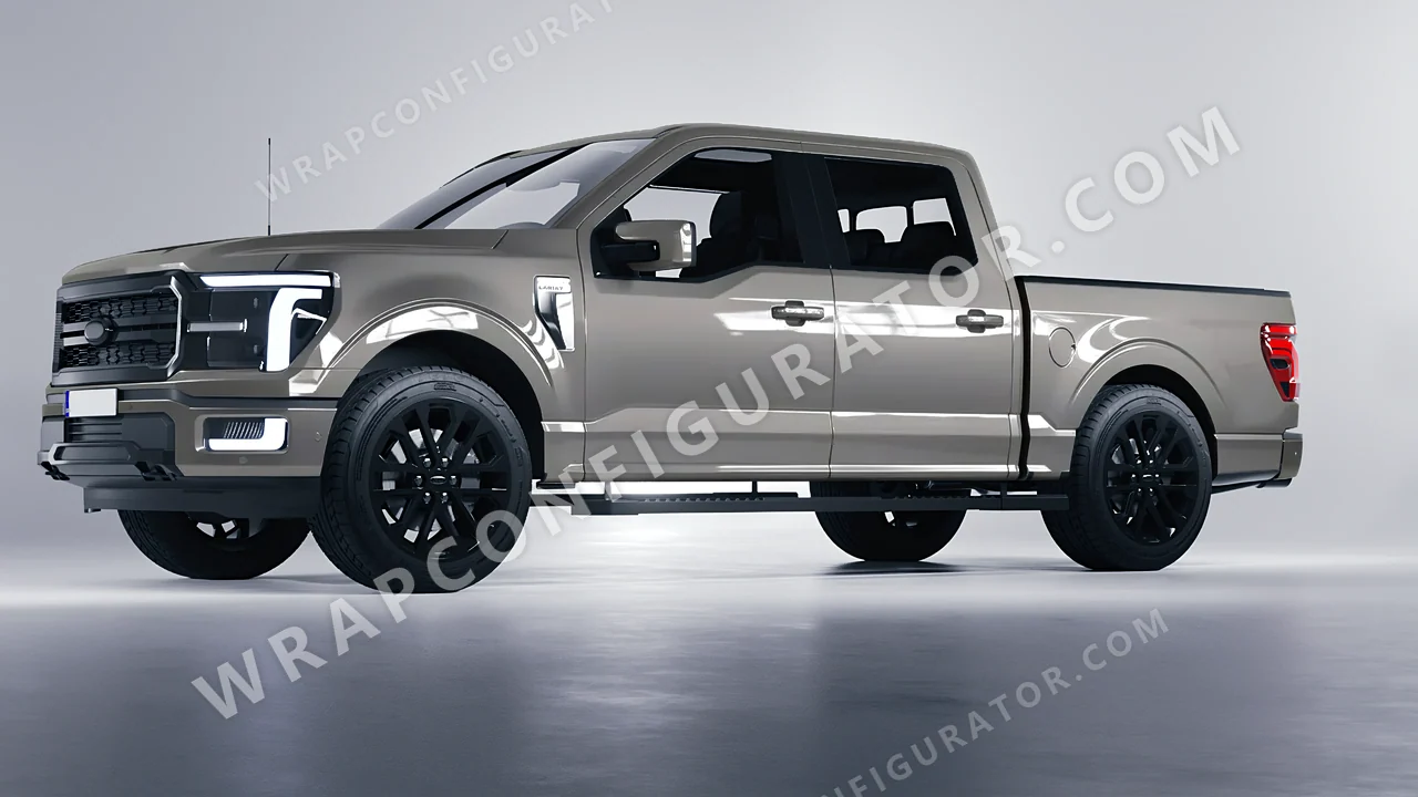 Grey Ford F-150 Lariat 2024 wrapped in ORACAL Tin 970RA-933G