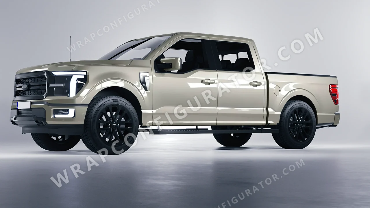 Grey Ford F-150 Lariat 2024 wrapped in ORACAL Zinc 970RA-934G