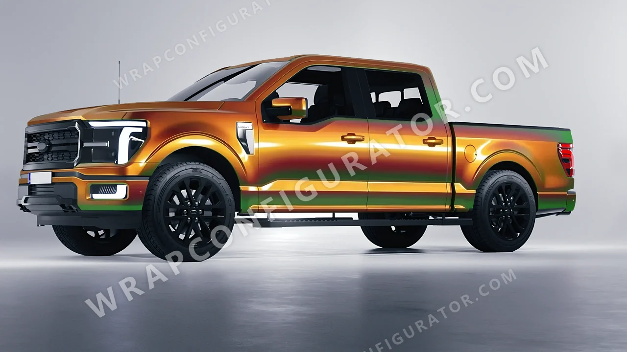 Orange Ford F-150 Lariat 2024 wrapped in Colourshield PPF by HyperPro Dawn Orange GB04-P