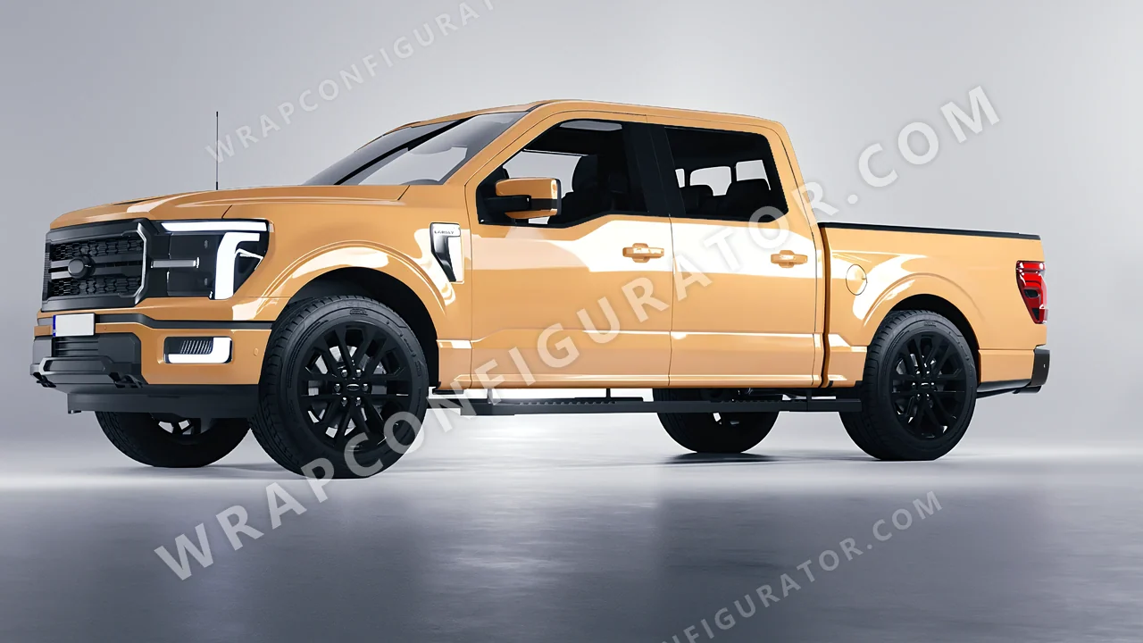 Orange Ford F-150 Lariat 2024 wrapped in ORACAL Copper Kiss 970RA-313G