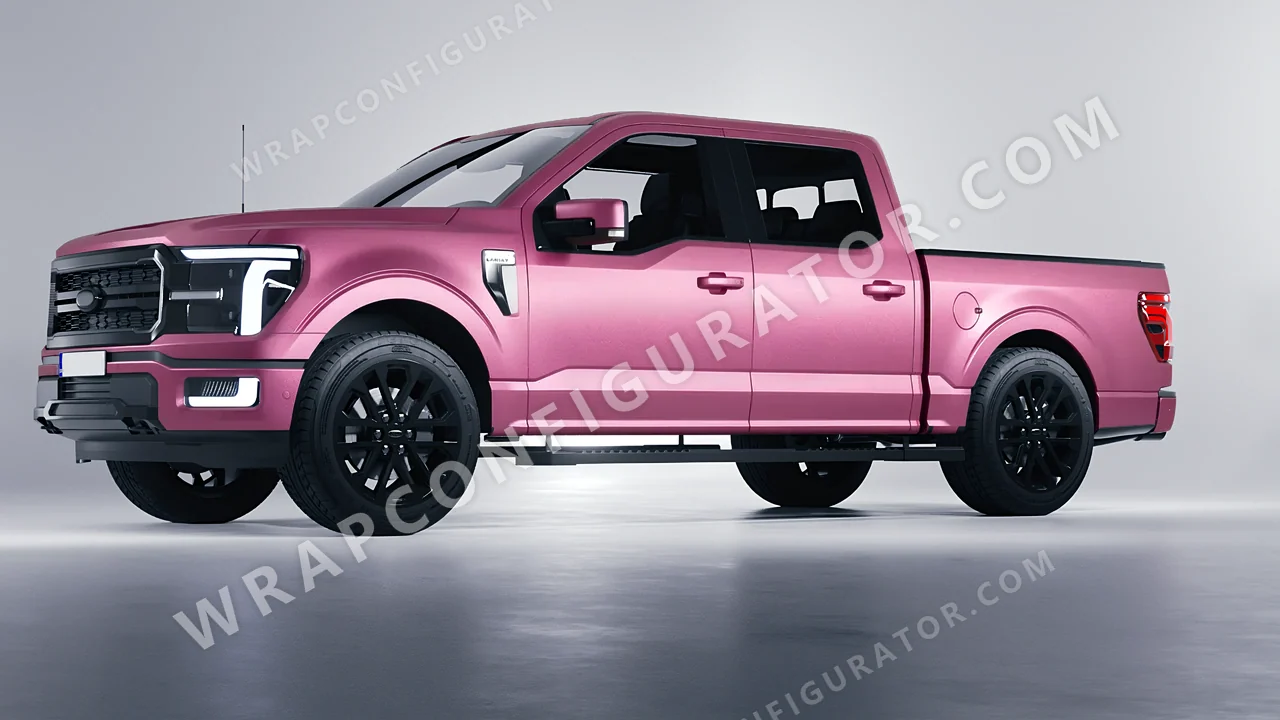 Pink Ford F-150 Lariat 2024 wrapped in Avery Dennison Pink SW900-520-M