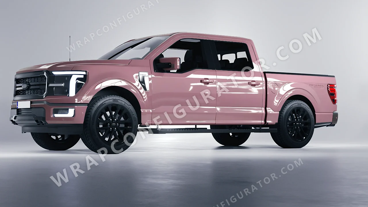 Pink Ford F-150 Lariat 2024 wrapped in Colourshield PPF by HyperPro Dried Pink HGF85-P