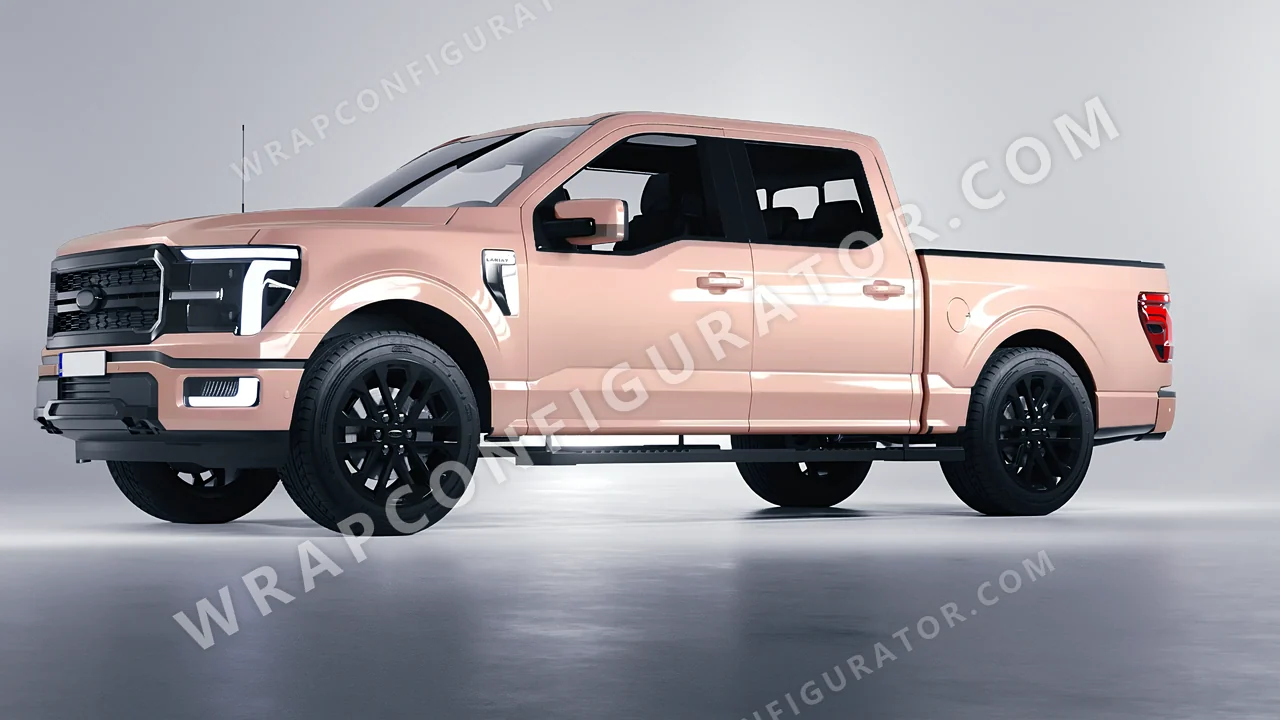 Pink Ford F-150 Lariat 2024 wrapped in Inozetek Dynamic PPF Blush Pink DPPF918