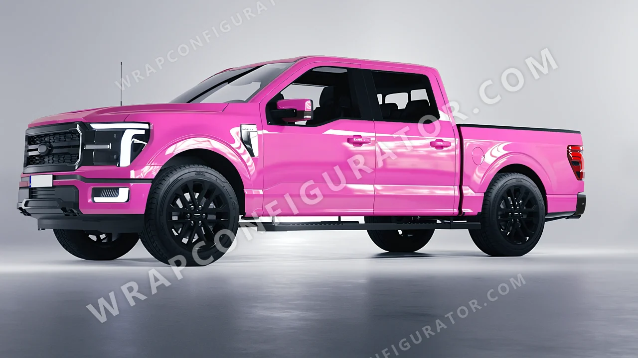 Pink Ford F-150 Lariat 2024 wrapped in ORACAL Soft Pink 970RA-045G