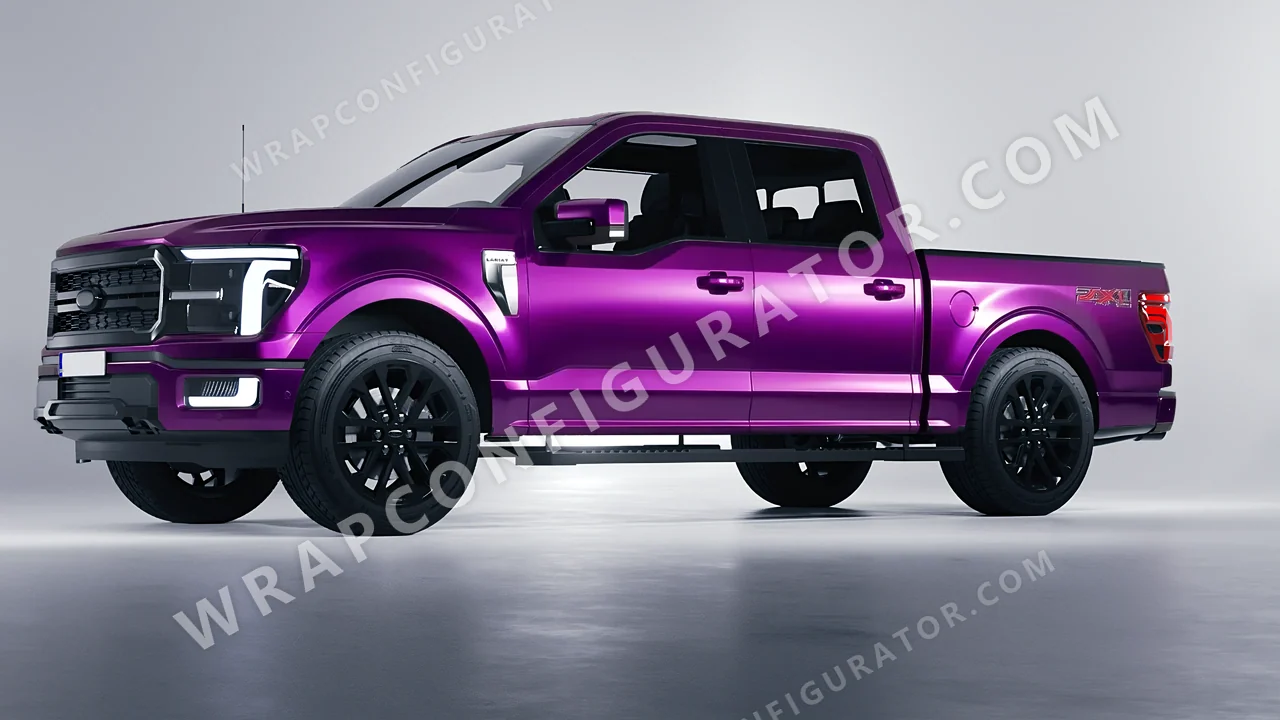 Purple Ford F-150 Lariat 2024 wrapped in Avery Dennison Gloss Fun Purple SW900-568-S