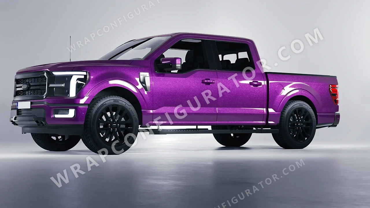 Purple Ford F-150 Lariat 2024 wrapped in Avery Dennison Popstar Concert Purple SW900-521-M