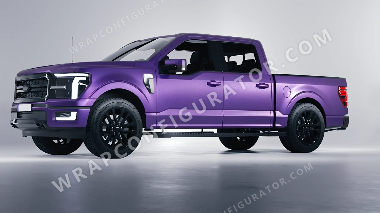 Purple Ford F-150 Lariat 2024 wrapped in Avery Dennison Purple SW900-565-M