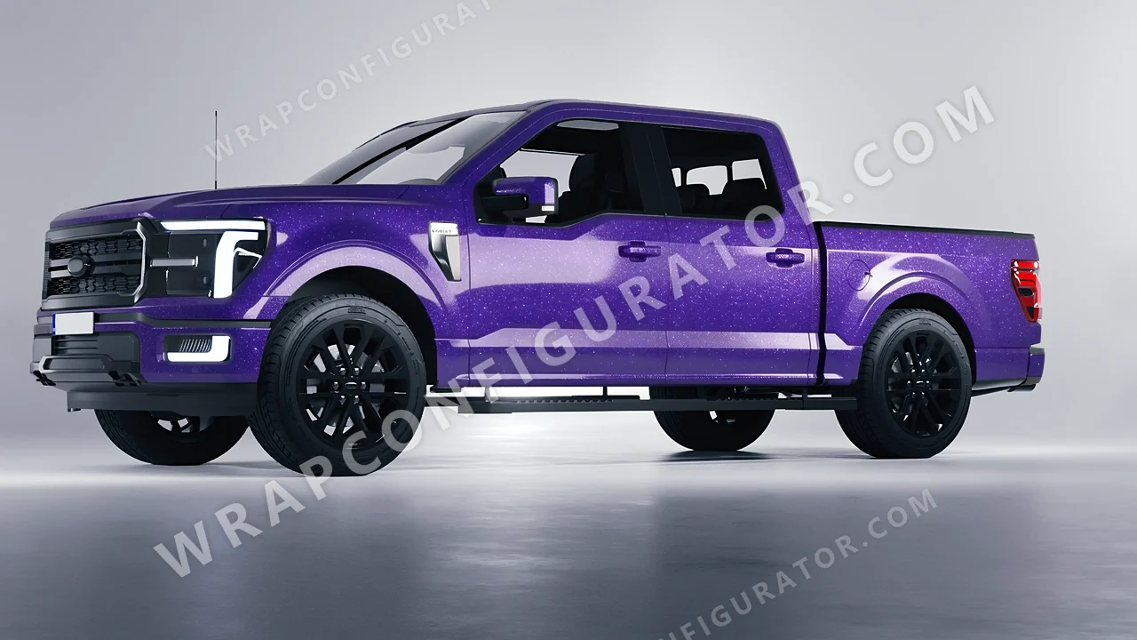 Purple Ford F-150 Lariat 2024 wrapped in Avery Dennison Purple SW900-587-D