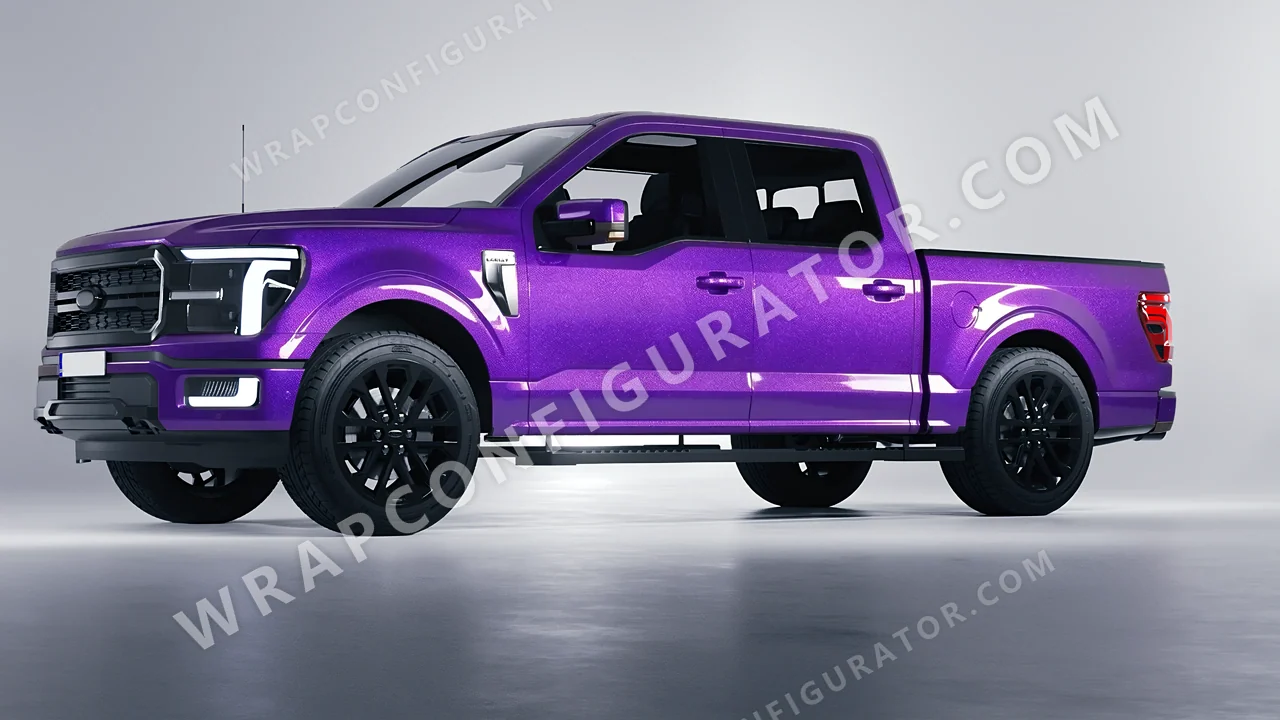 Purple Ford F-150 Lariat 2024 wrapped in Avery Dennison Vibrant Violet SW900-522-M