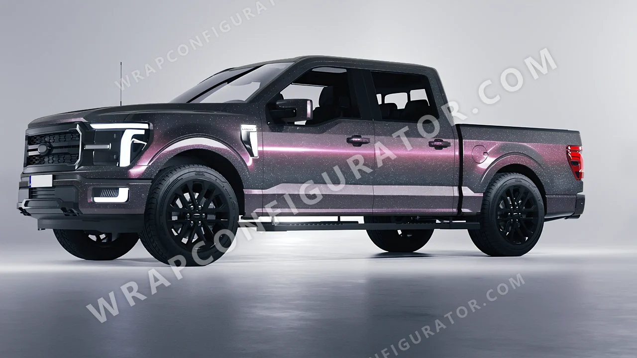Purple Ford F-150 Lariat 2024 wrapped in Colourshield PPF by HyperPro Gray/Purple CG07-P
