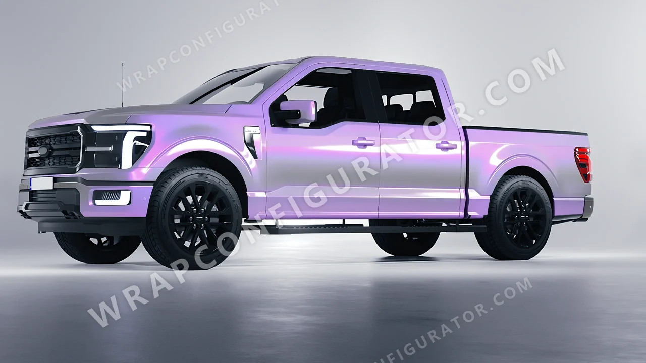 Purple Ford F-150 Lariat 2024 wrapped in Colourshield PPF by HyperPro Gray Purple CGM07-P