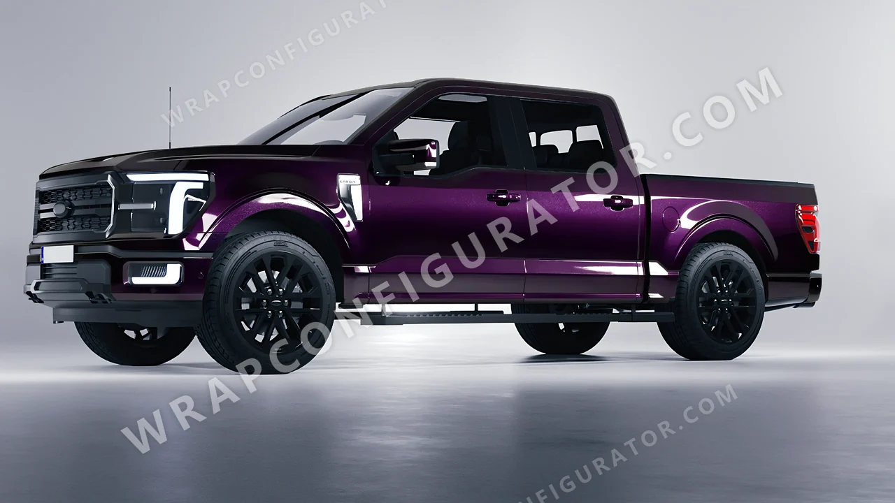 Purple Ford F-150 Lariat 2024 wrapped in Colourshield PPF by HyperPro Midnight Purple GAF47-P