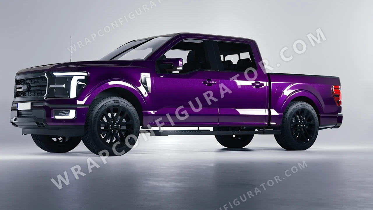 Purple Ford F-150 Lariat 2024 wrapped in Colourshield PPF by HyperPro Midnight Purple HGM42-P