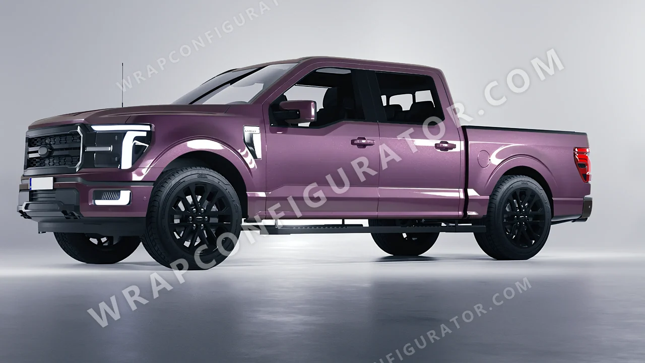 Purple Ford F-150 Lariat 2024 wrapped in Colourshield PPF by HyperPro Smoke Purple GAF22-P