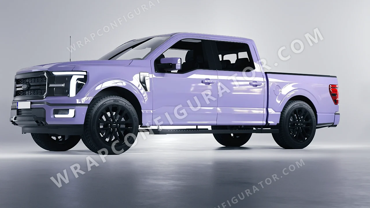 Purple Ford F-150 Lariat 2024 wrapped in Inozetek Dynamic PPF Grey Violet DPPF938