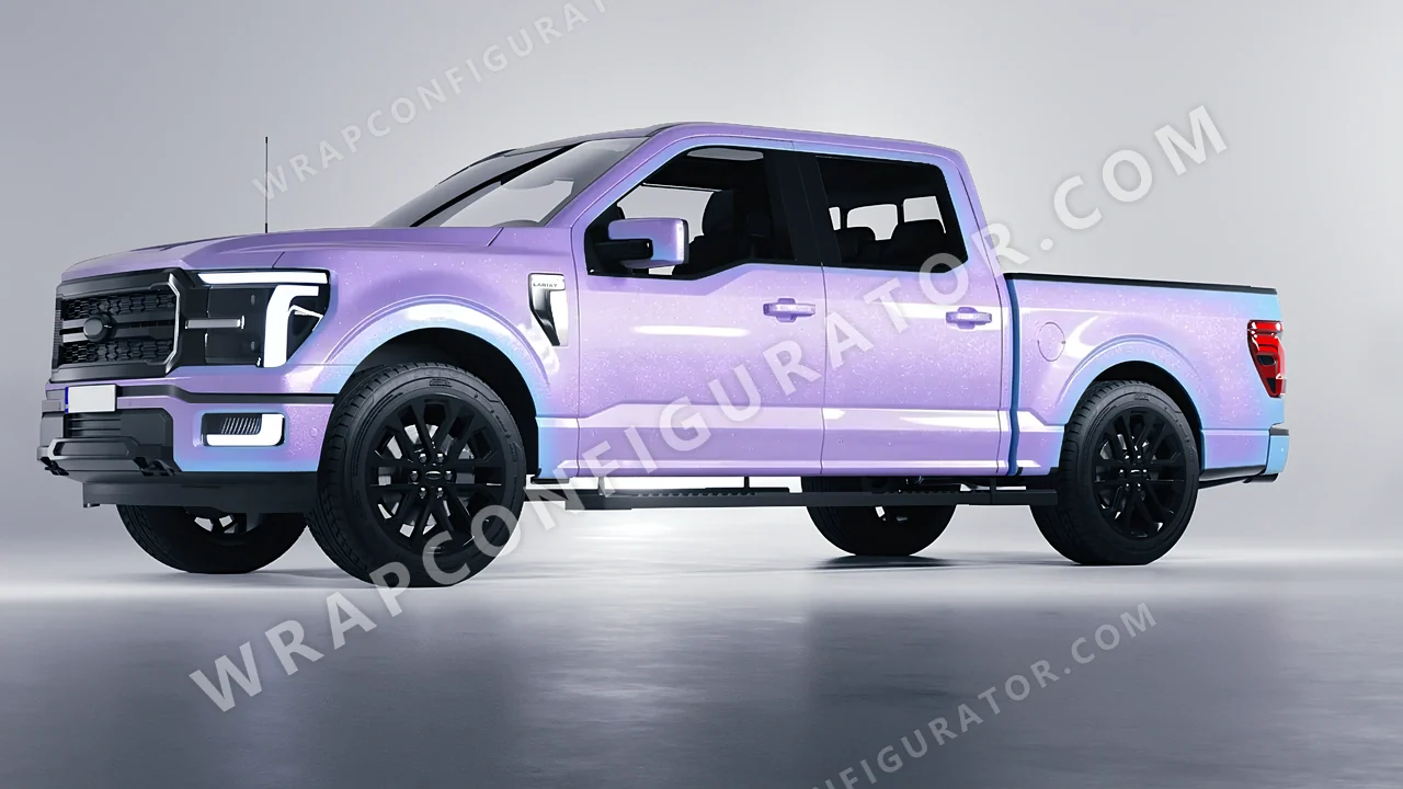 Purple Ford F-150 Lariat 2024 wrapped in Inozetek Dynamic PPF Purple DPPF939