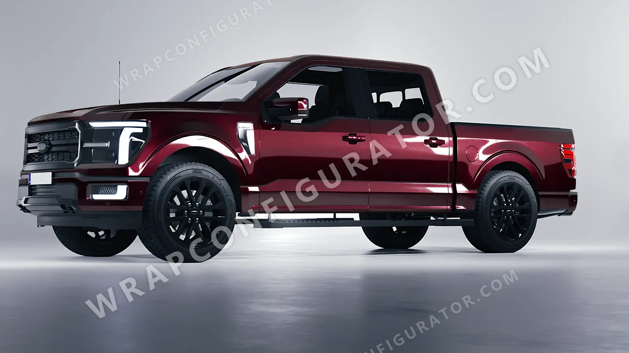 Red Ford F-150 Lariat 2024 wrapped in Colourshield PPF by HyperPro Barn Red HGM20-P